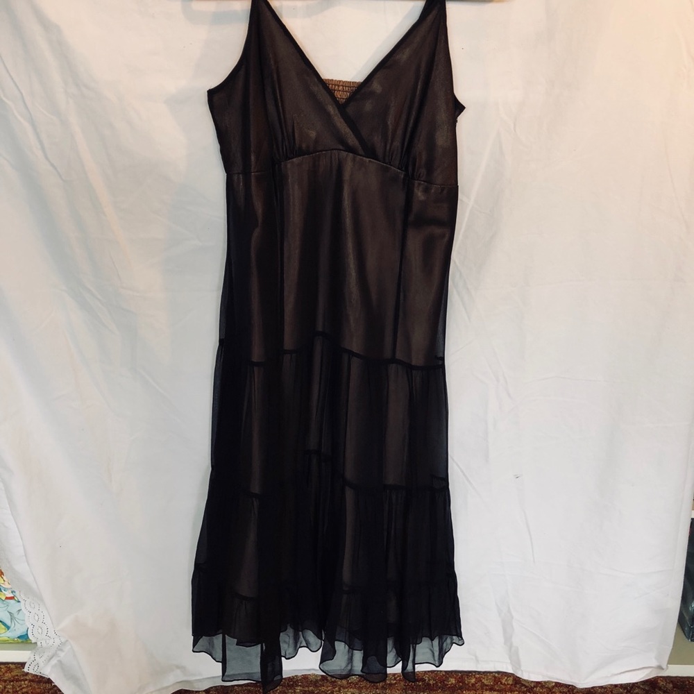 Jonathan Martin Black Silk Nude dress size 14